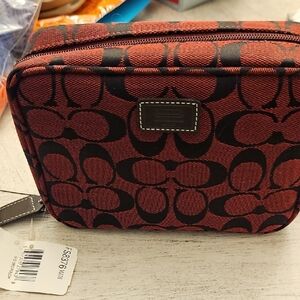 Coach Red and Black Cosmetic Bag